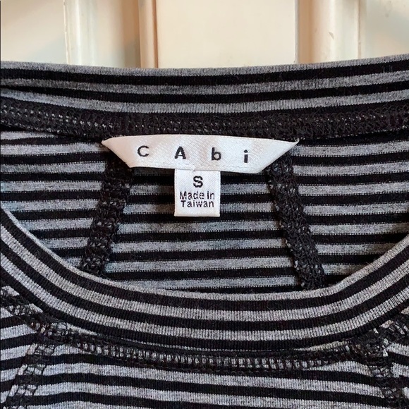 Cabi grey and black striped long sleeve soft top S - Picture 2 of 6